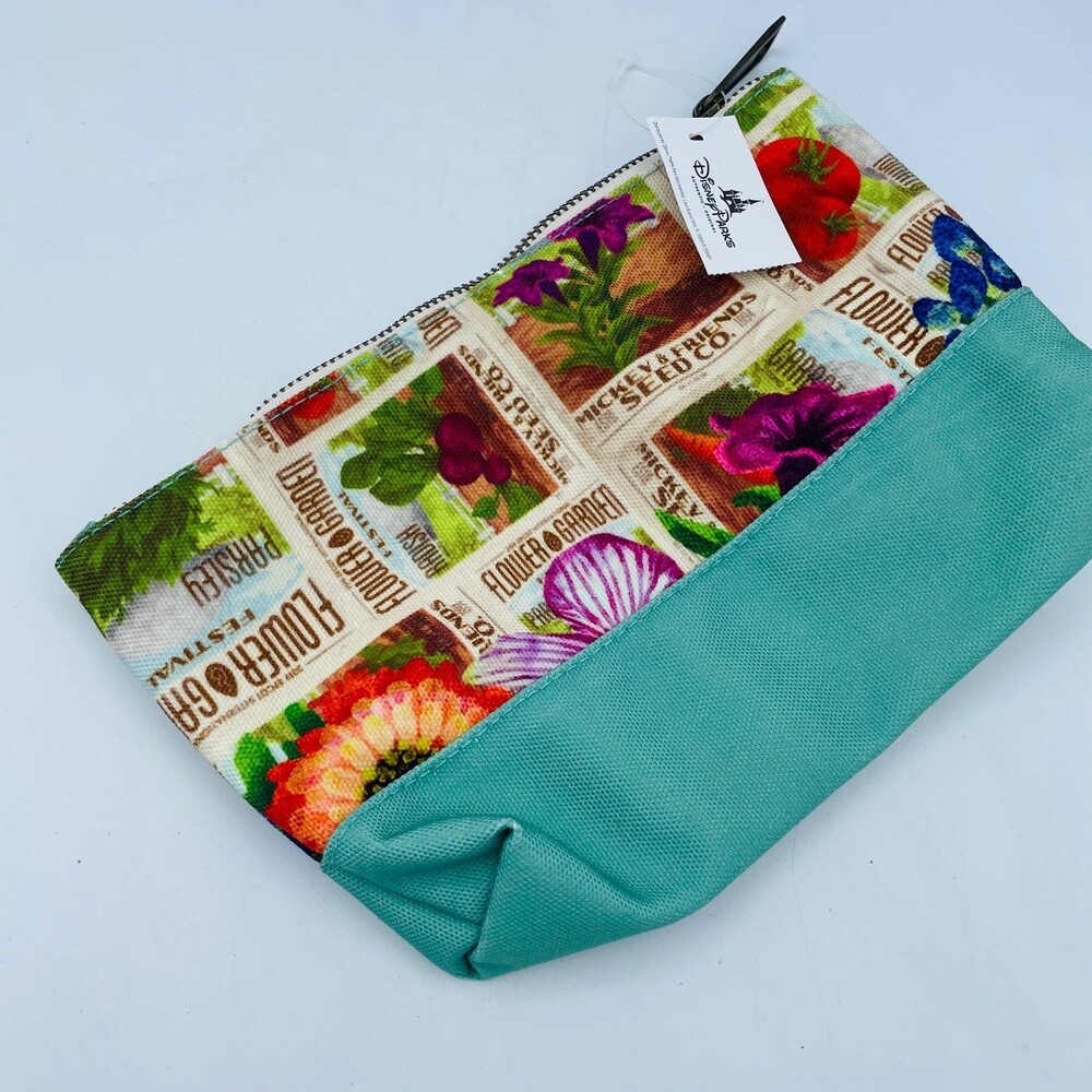 Disney World EPCOT Flower & Garden Festival Seed Packet Zipper Pouch Bag NWT